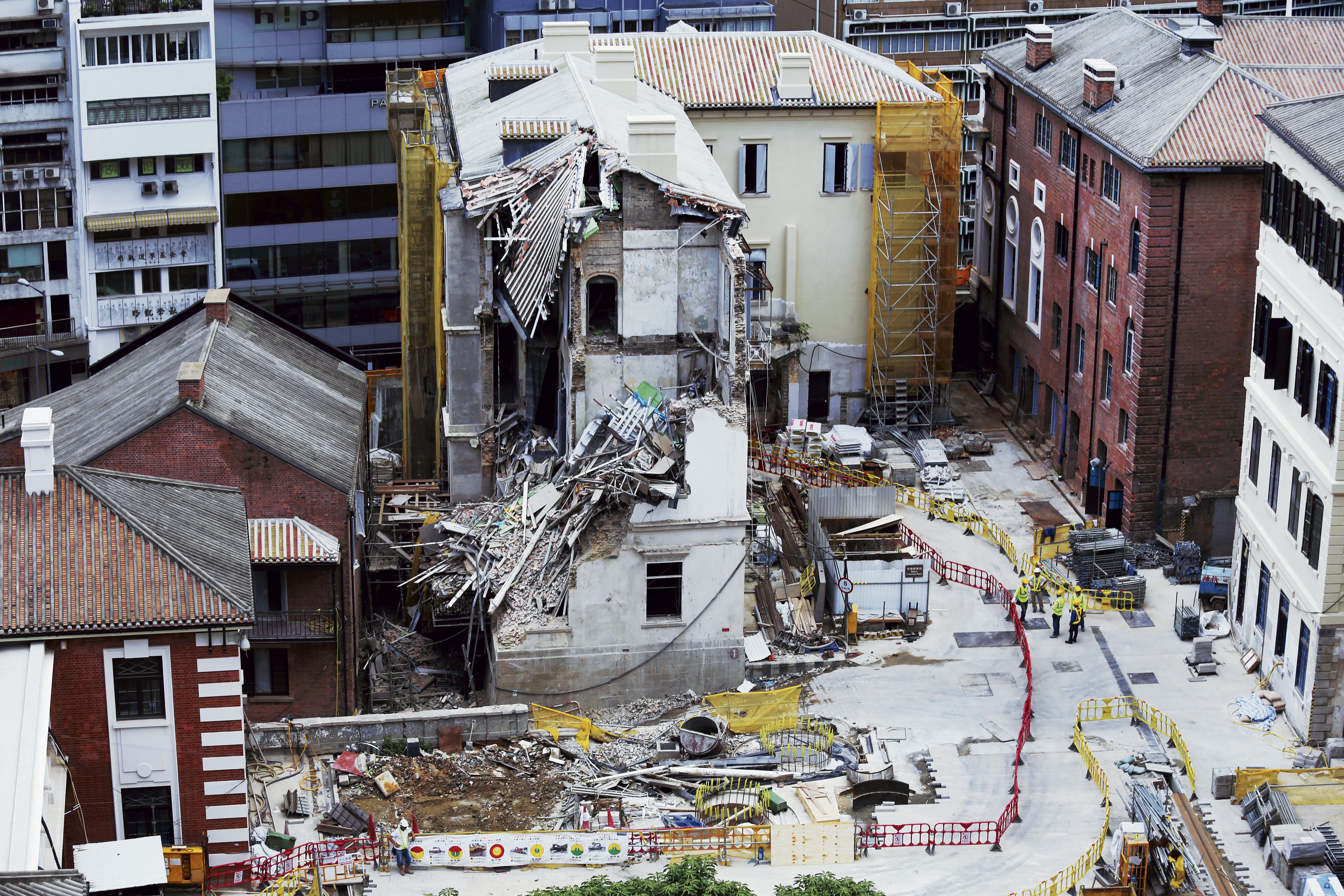 中環 大館 倒塌復修叫停結構較兩年前評估脆弱重研復修選項 香港01 社會新聞