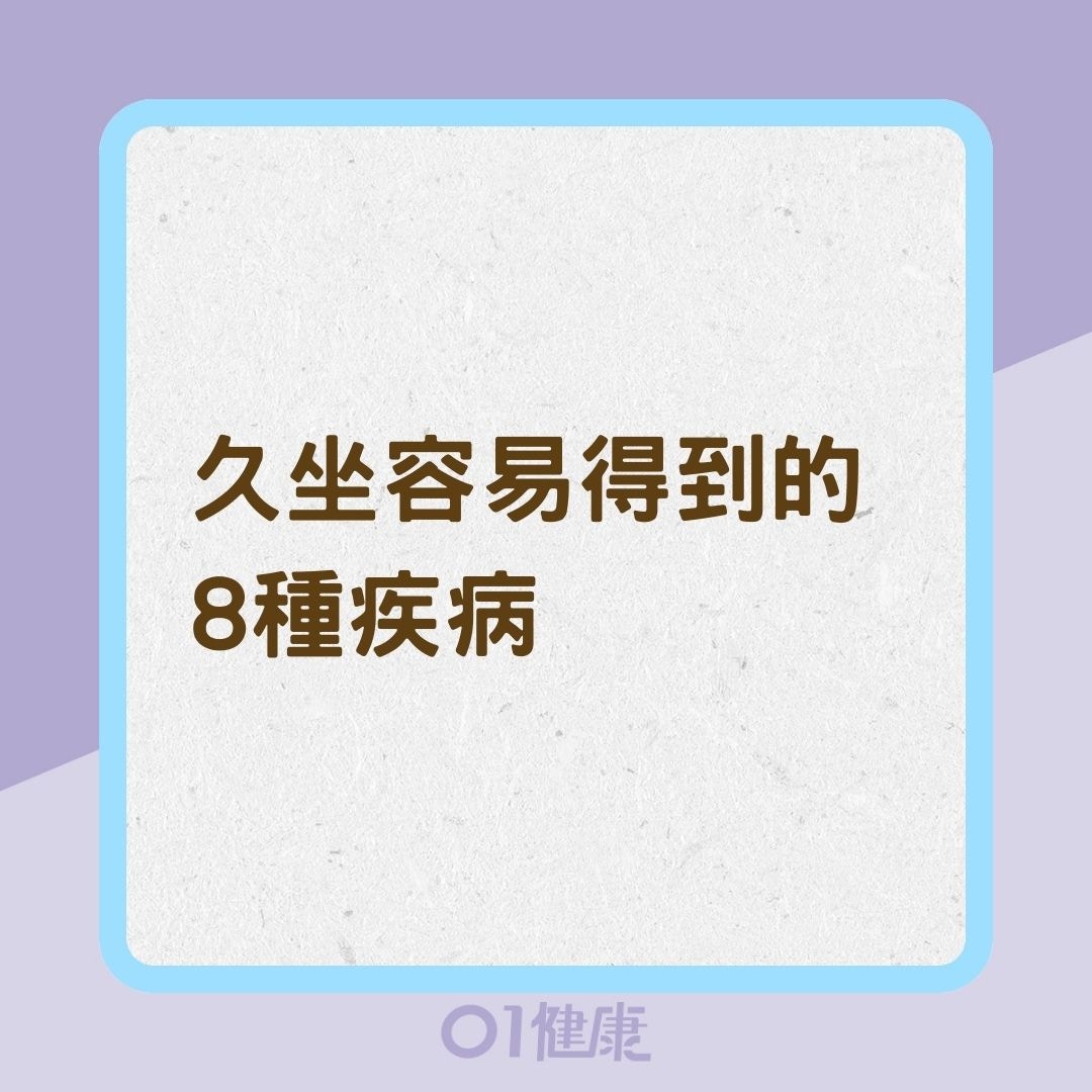 久坐容易得到的8種疾病（01製圖）