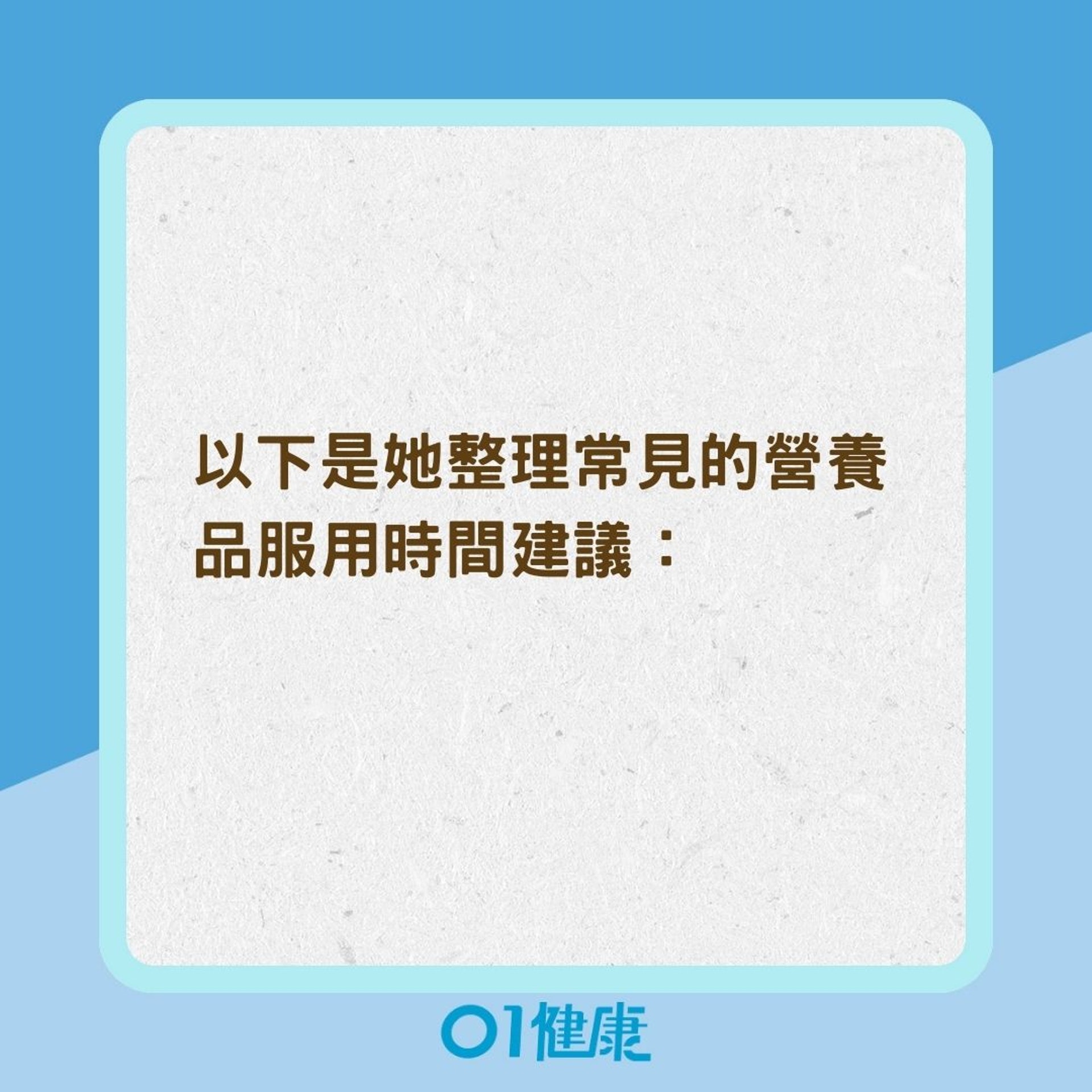 保健營養品服用時間表(01製圖) 保健營養品服用時間表(01製圖)