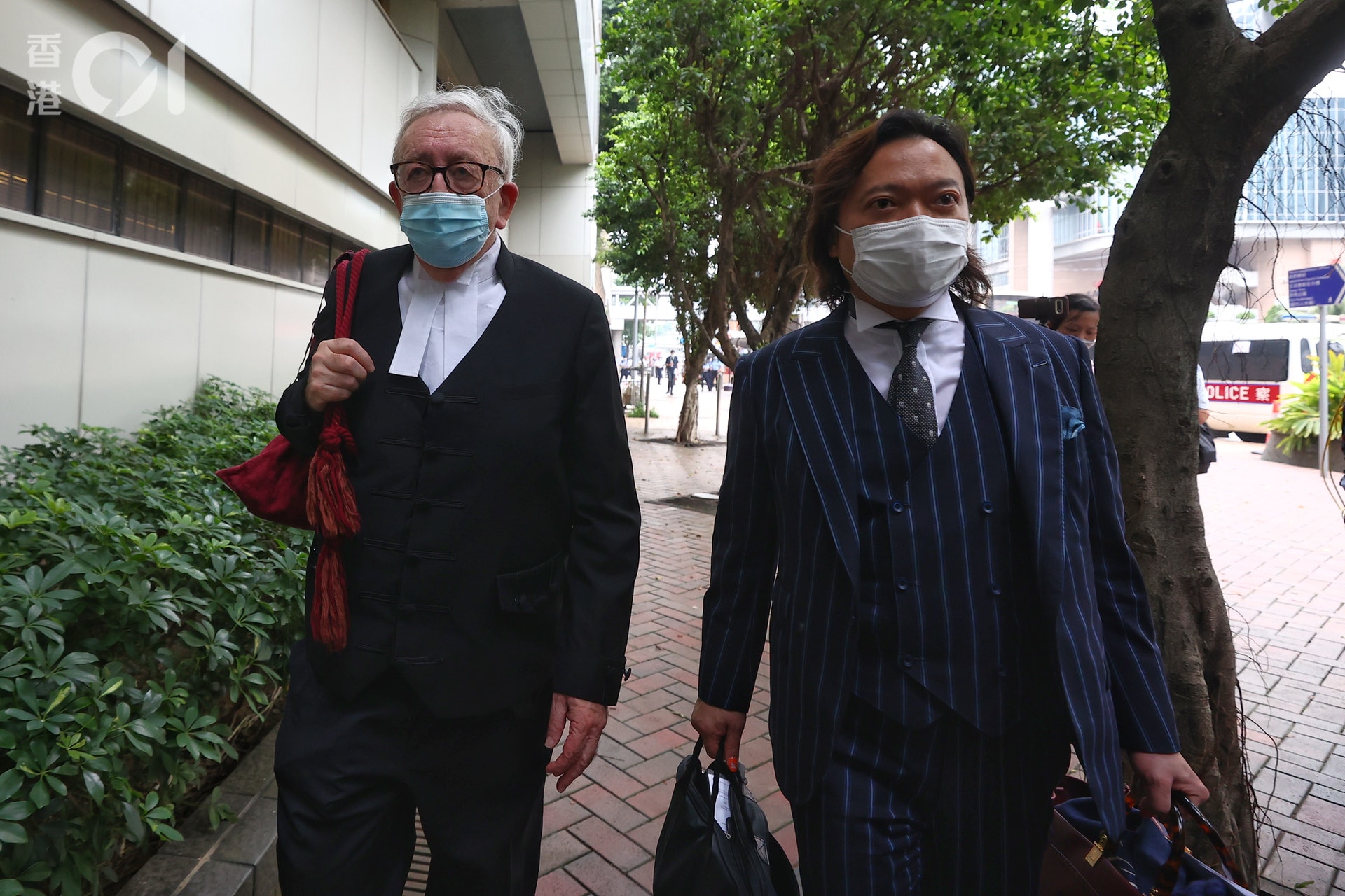 代表辯方的資深大律師郭兆銘(左)。(張浩維攝) 代表辯方的資深大律師郭兆銘(左)。(張浩維攝)