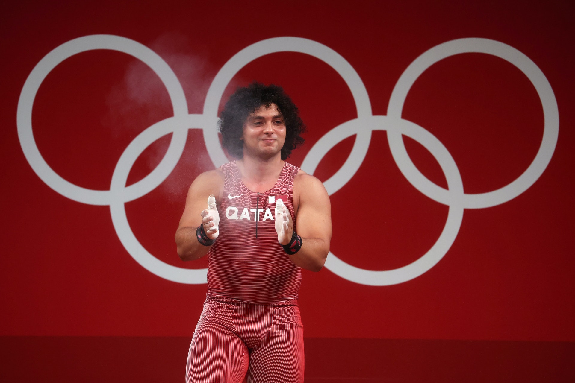 Fares Ibrahim Elbakh為卡達奪得奧運史上首面金牌。(getty) Fares Ibrahim Elbakh為卡達奪得奧運史上首面金牌。(getty)