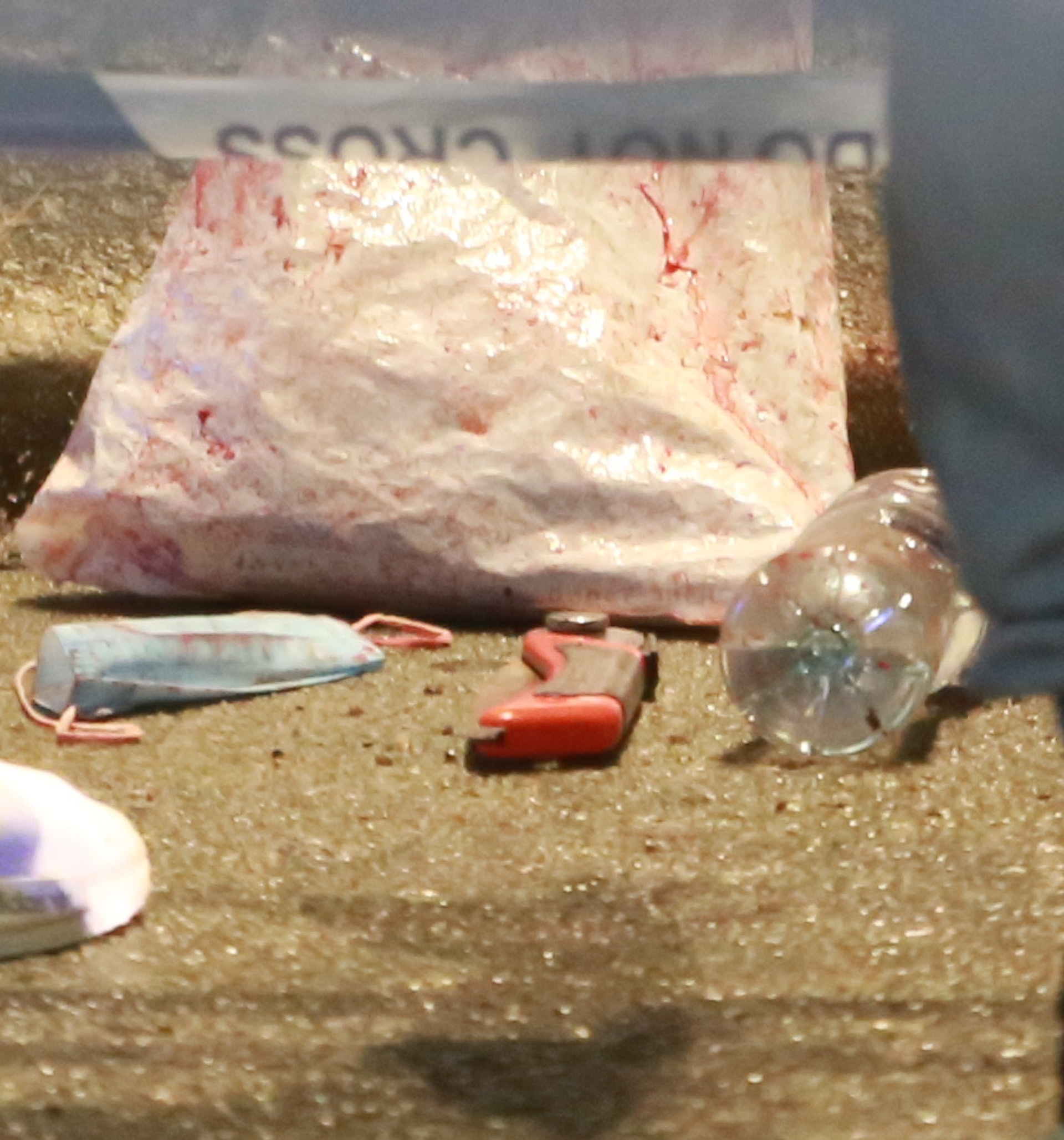 被捕男子袋中有一把刀。(林振華攝) 被捕男子袋中有一把刀。(林振華攝)