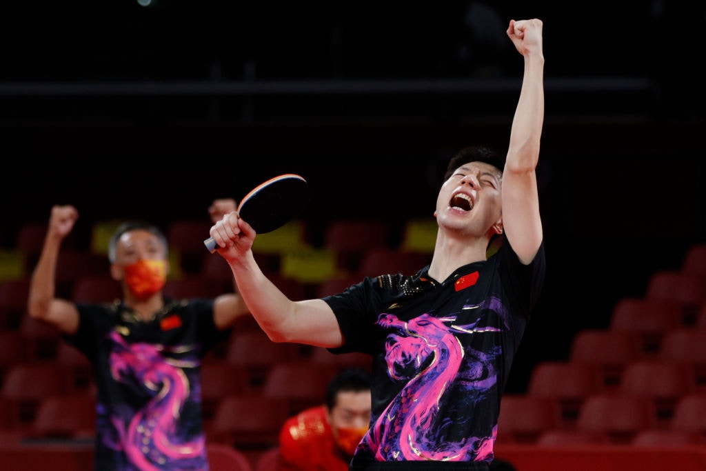 中國乒乓球隊長馬龍總是充滿激情。（Getty Images）