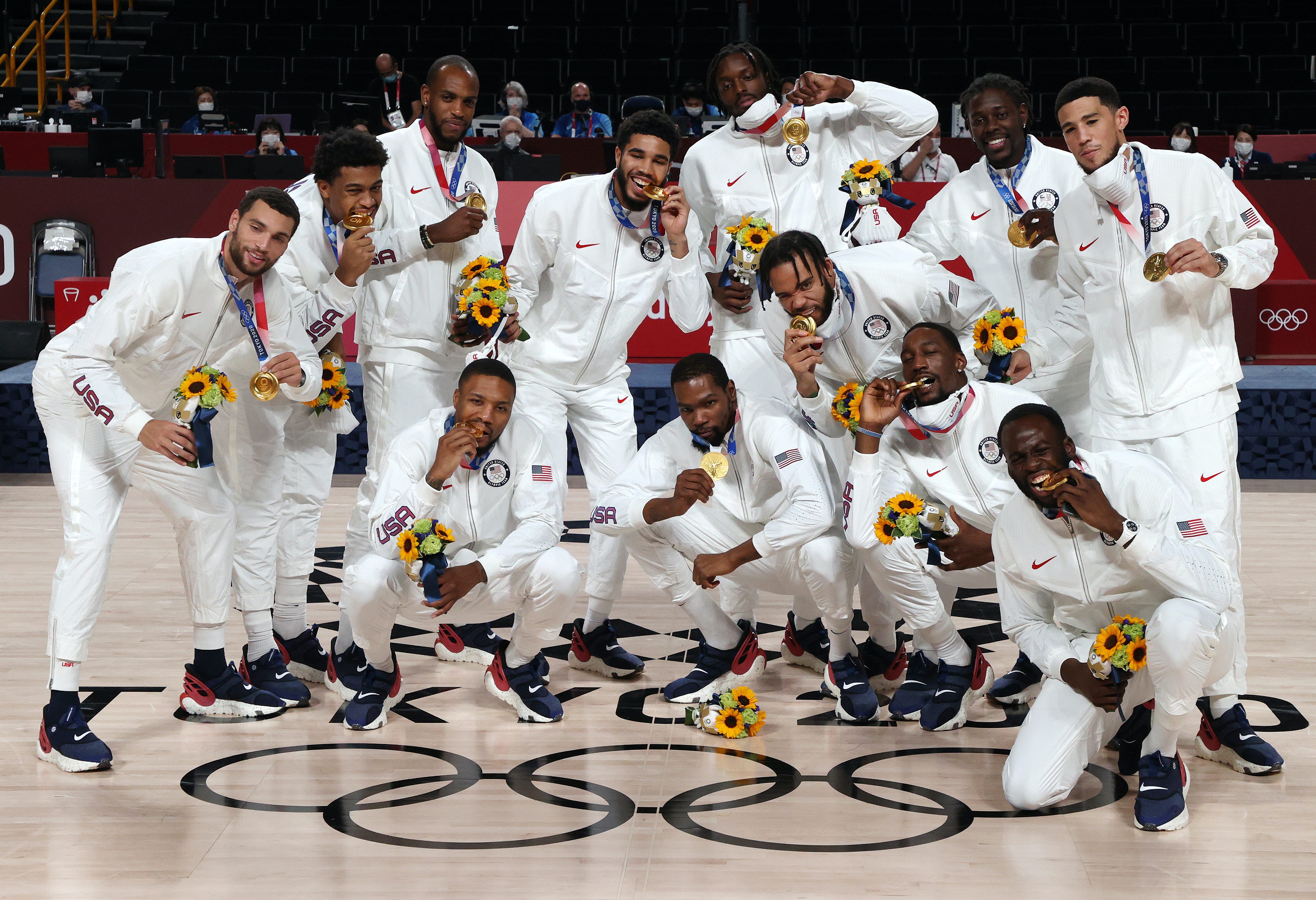 美國隊出戰東京奧運時情況亦較類似，雖然當時被形容陣容「星味」不足，不過最後仍贏下金牌。（Getty Images）