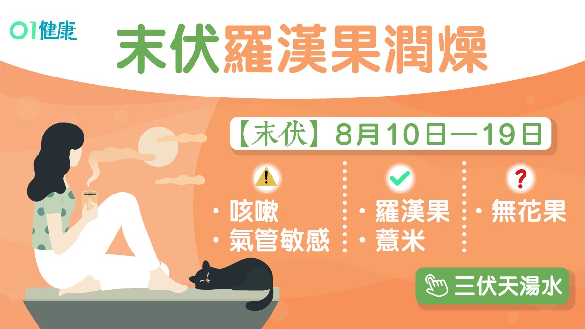三伏天湯水|立秋後末伏燥熱積暑濕 末伏3湯水羅漢果雪梨健脾胃 三伏天湯水|立秋後末伏燥熱積暑濕 末伏3湯水羅漢果雪梨健脾胃