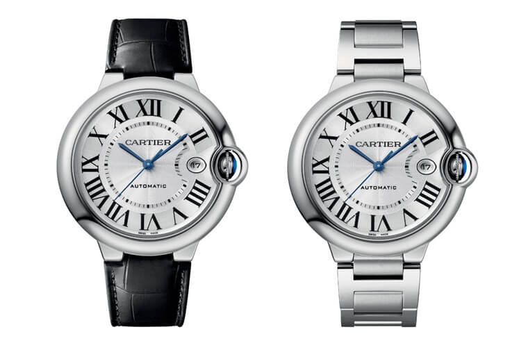 Ballon Bleu de Cartier - 不鏽鋼材質／1847 MC自動上鍊機芯／時、分、秒、日期顯示／藍寶石水晶鏡面／防水30米／錶徑40mm（CARTIER官網）