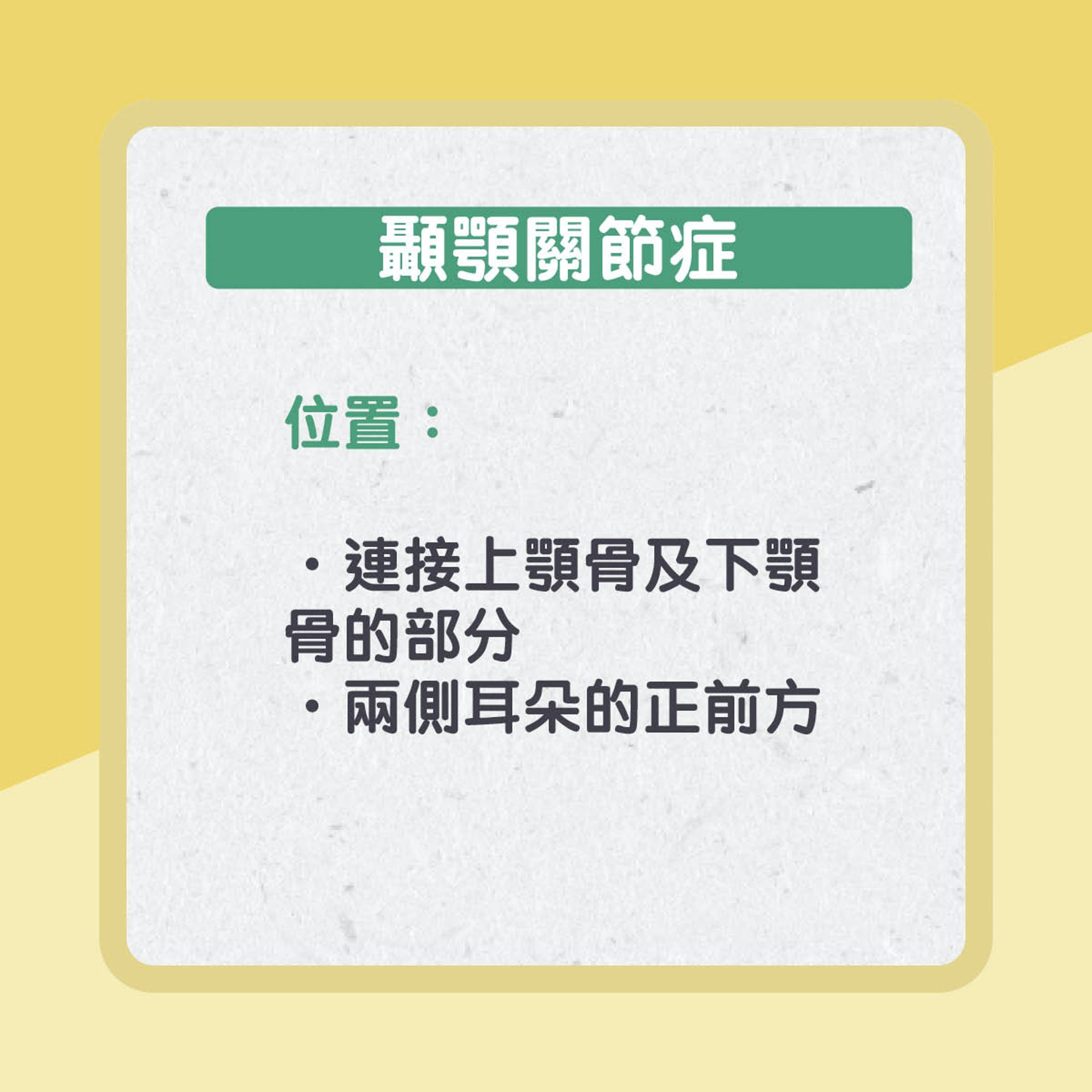 顳顎關節症。(01製圖) 顳顎關節症。(01製圖)