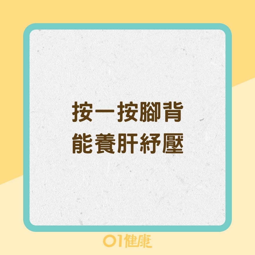 按一按腳背能養肝紓壓（01製圖）