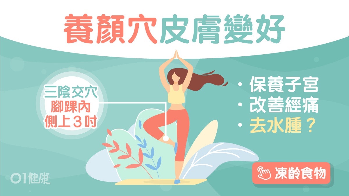 養顏穴位｜去濕緊膚減經痛1個穴位4功效　三陰交穴按刮敲哪樣好？