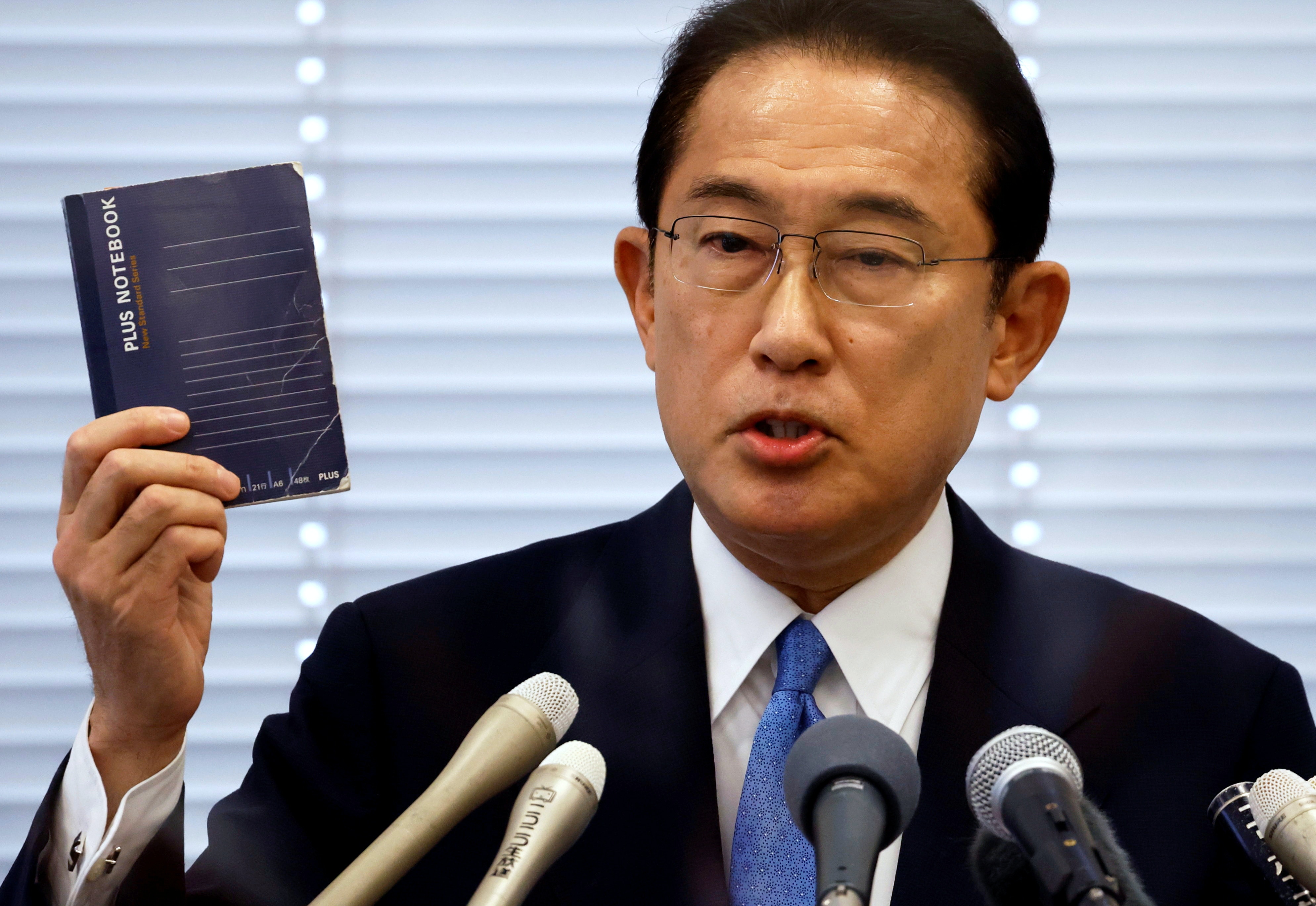 8月26日，日本自民黨議員岸田文雄在東京出席記者會，公布將參加黨總裁選舉。（Reuters）