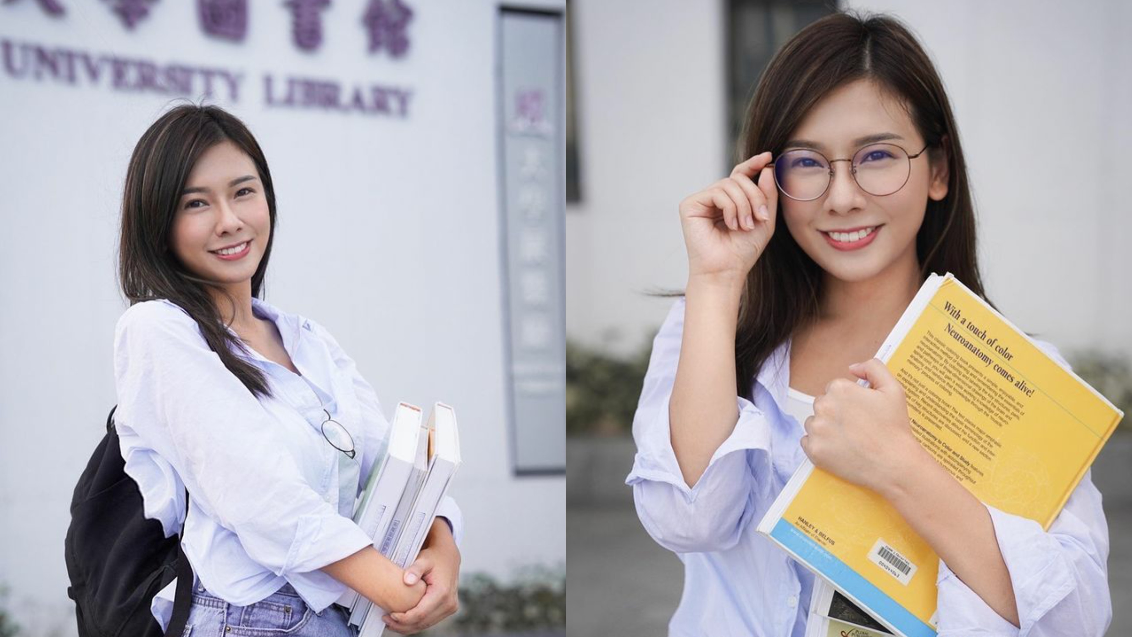 前主播梁凱寧戴眼鏡曬開學Look　網友大讚斯文：想瘋狂同你溫書