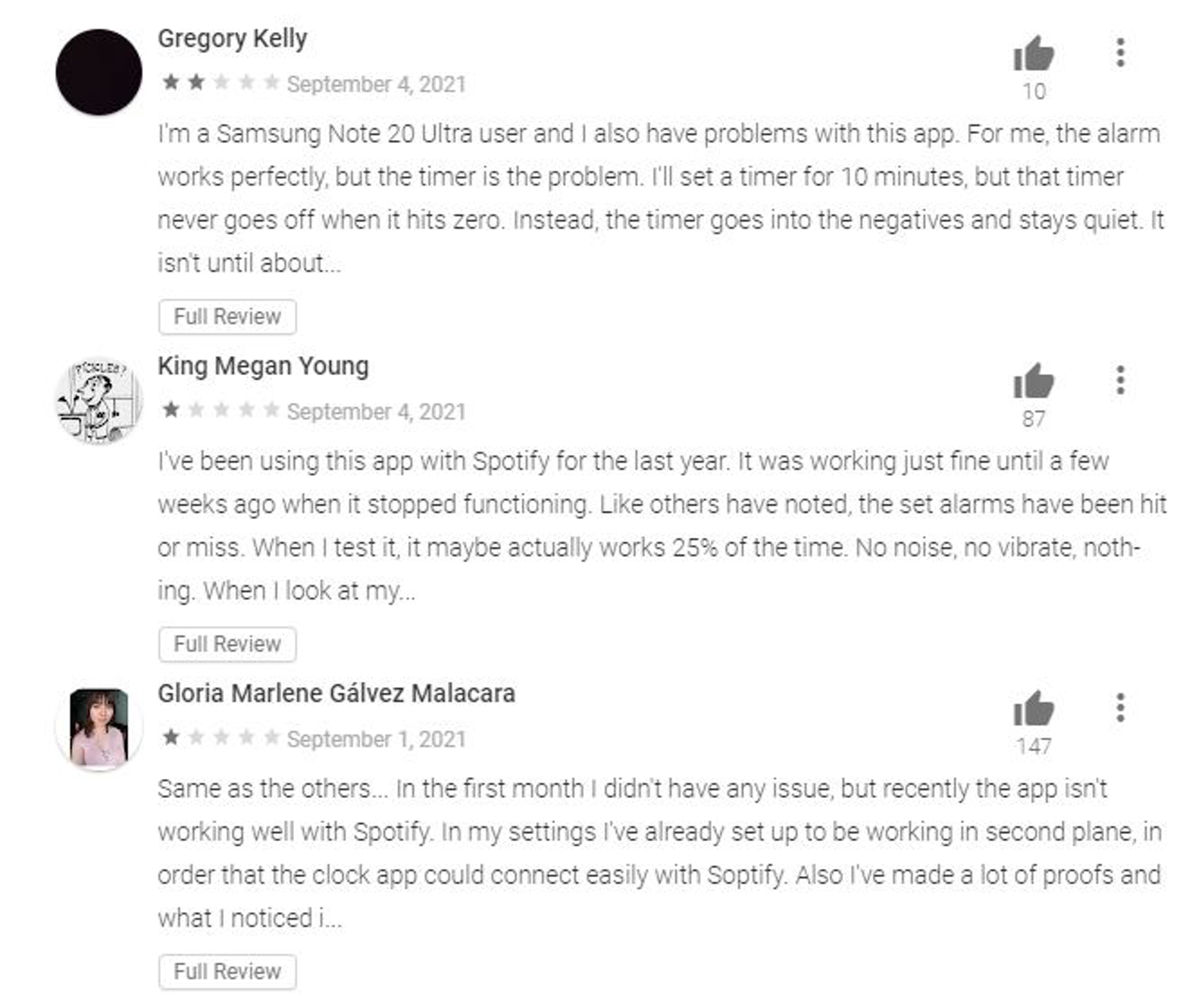 因為App不靈,導致許多人上班遲到,因此有許多網友湧入App在Google Play商城的頁面給予一顆星的負評(Google Play擷圖) 因為App不靈,導致許多人上班遲到,因此有許多網友湧入App在Google Play商城的頁面給予一顆星的負評(Google Play擷圖)
