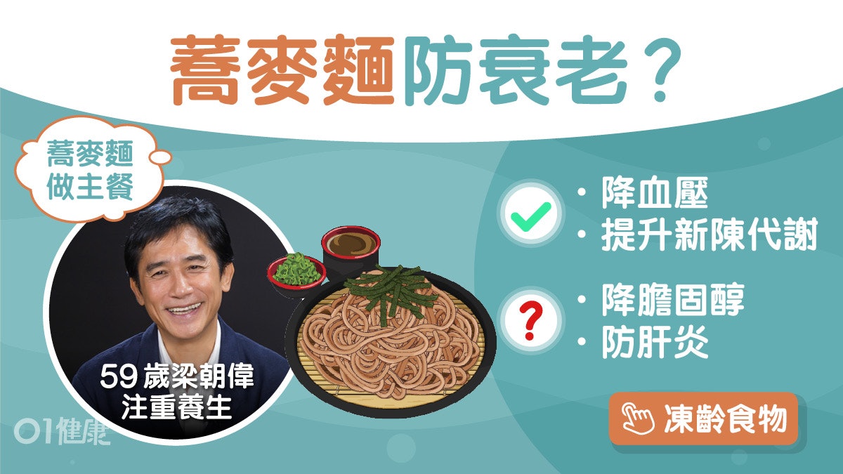 尚氣|梁朝偉養生20年自煮戒夜蒲 蕎麥麵做主餐降血壓凍齡5好處 尚氣|梁朝偉養生20年自煮戒夜蒲 蕎麥麵做主餐降血壓凍齡5好處