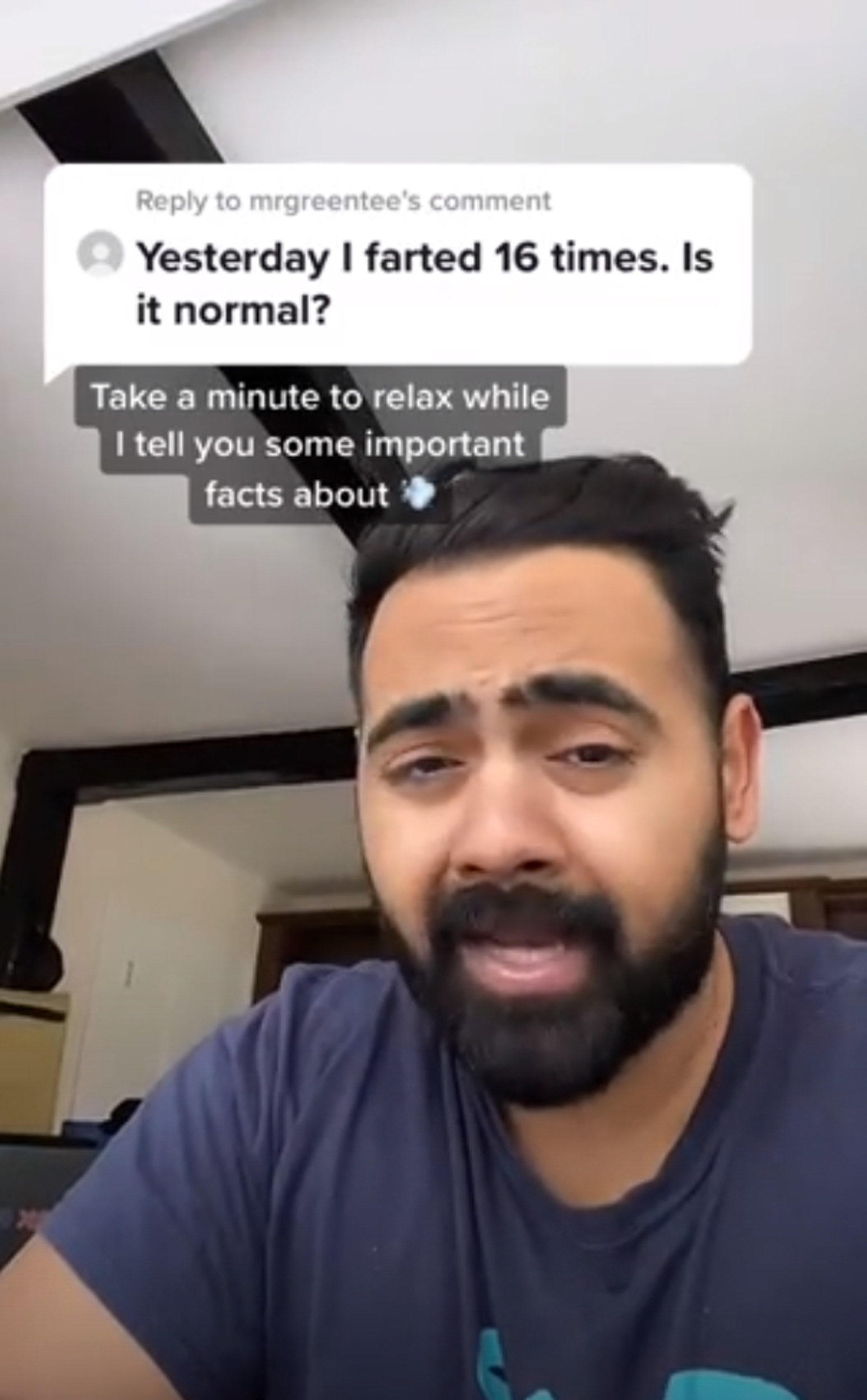 英國醫生拉詹分享放屁冷知識,吸引數百萬人觀看。(TikTok@dr.karanr) 英國醫生拉詹分享放屁冷知識,吸引數百萬人觀看。(TikTok@dr.karanr)