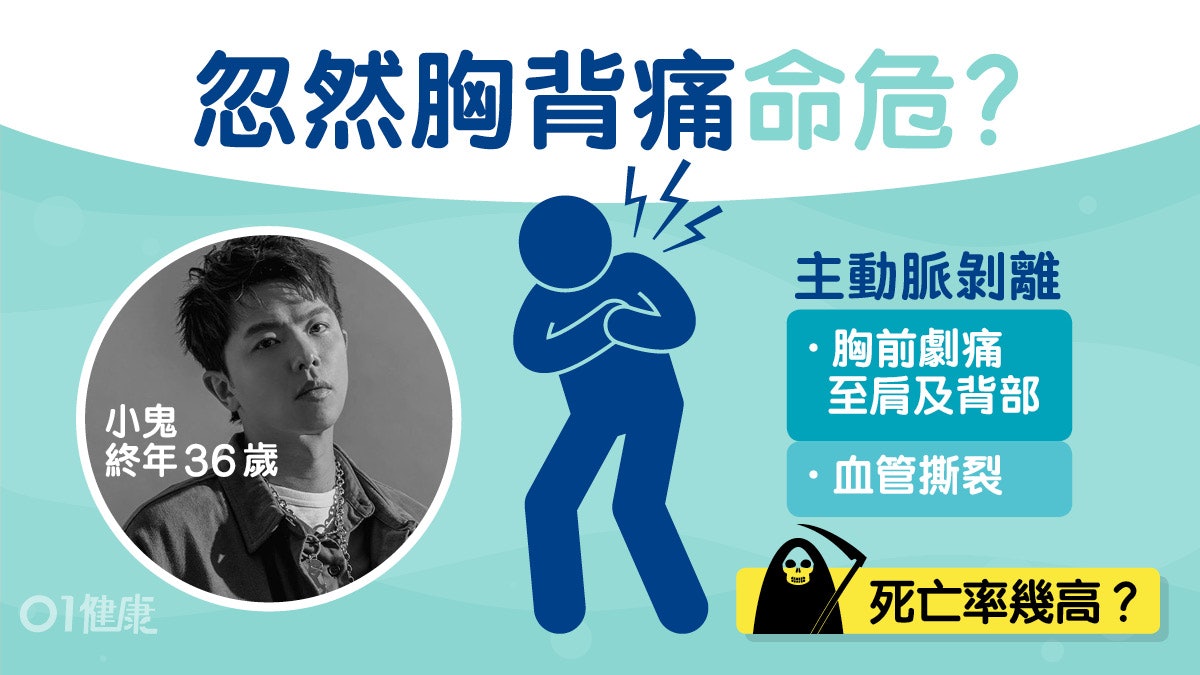 小鬼逝世1周年|主動脈撕裂2日內死亡率5成!9徵狀氣喘胸痛至腰背 小鬼逝世1周年|主動脈撕裂2日內死亡率5成!9徵狀氣喘胸痛至腰背