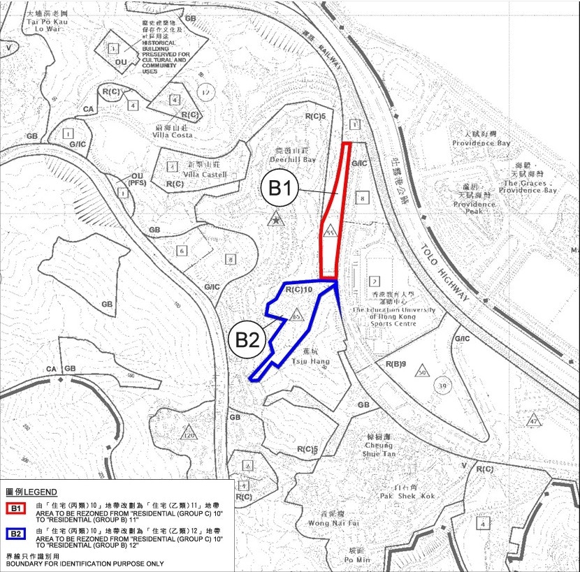 大埔桃源洞用地改劃公屋城規會修訂分區計劃大綱核准圖