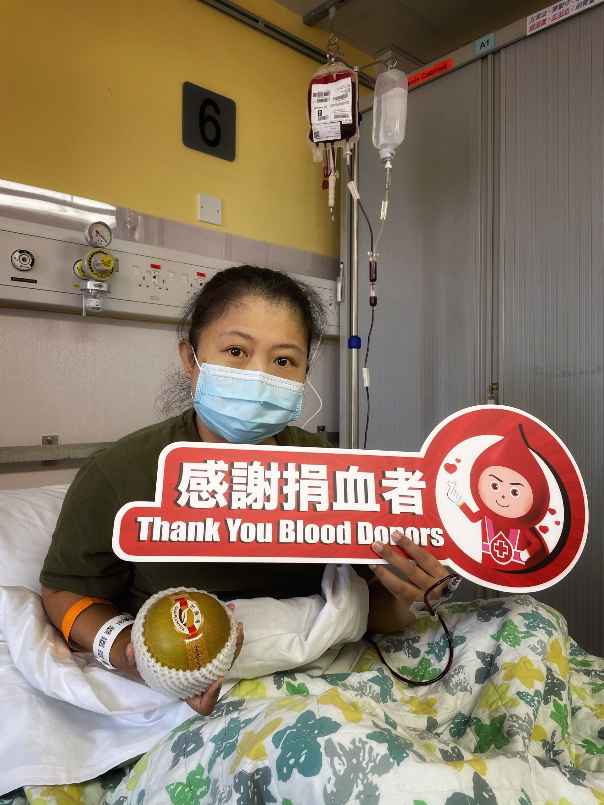 重型地中海貧血症患者馮斯燕呼籲市民中秋捐血救人。 (政府新聞處圖片) 重型地中海貧血症患者馮斯燕呼籲市民中秋捐血救人。 (政府新聞處圖片)