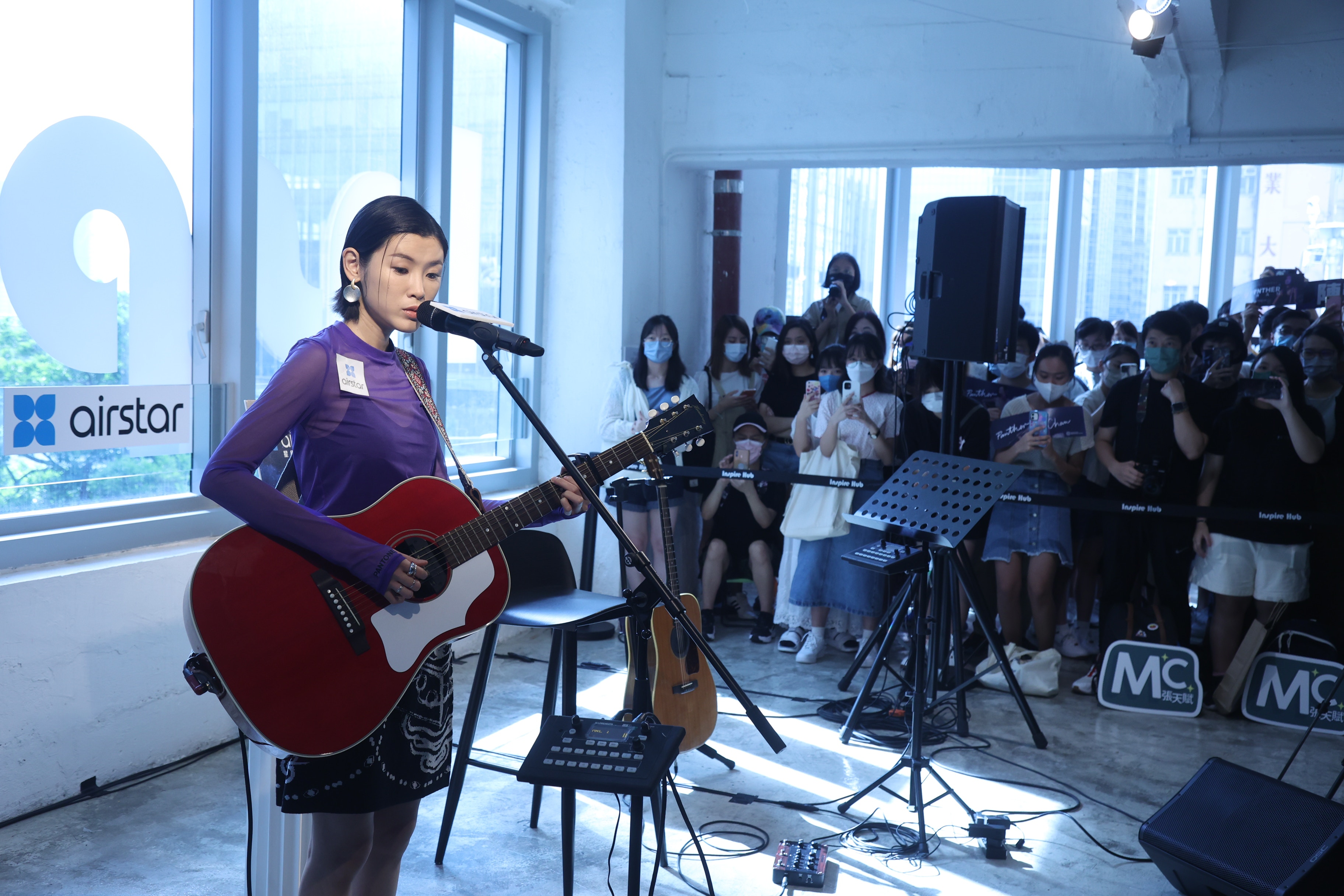 陳蕾透露最近為演唱會，每星期會抽兩日學唱歌。（梁碧玲攝）