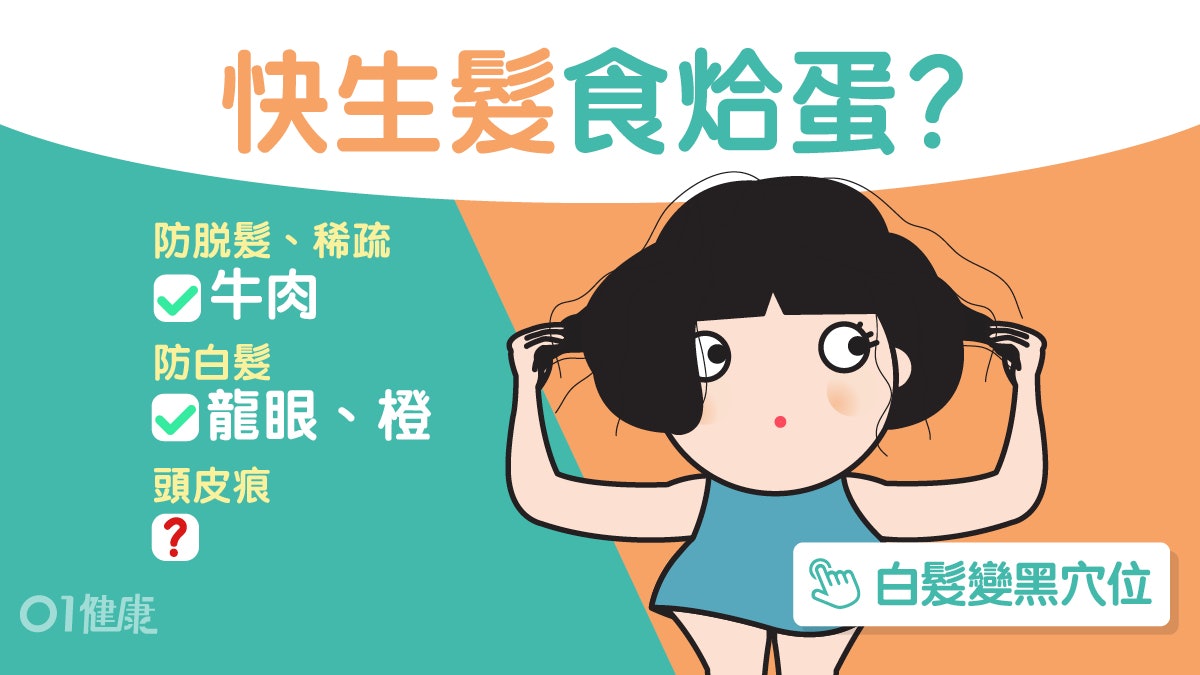 脫髮|白髮掉髮頭皮痕5大問題 每天吃1隻全熟蛋助頭髮快生長? 脫髮|白髮掉髮頭皮痕5大問題 每天吃1隻全熟蛋助頭髮快生長?