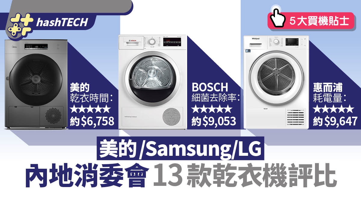 內地消費會13款乾衣機評比 美的/Samsung/LG 附5大買機貼士 內地消費會13款乾衣機評比 美的/Samsung/LG 附5大買機貼士