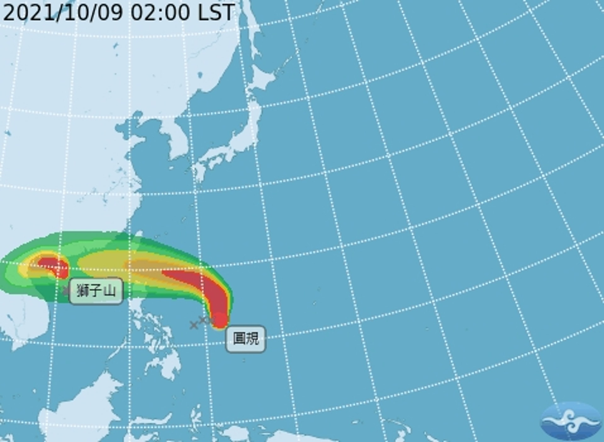 「圓規」整體體積巨大,暴風圈範圍亦將會覆蓋香港。(台灣中央氣象局) 「圓規」整體體積巨大,暴風圈範圍亦將會覆蓋香港。(台灣中央氣象局)