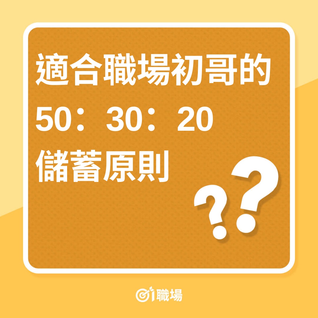 適合職場初哥的50：30：20儲蓄原則（01製圖）