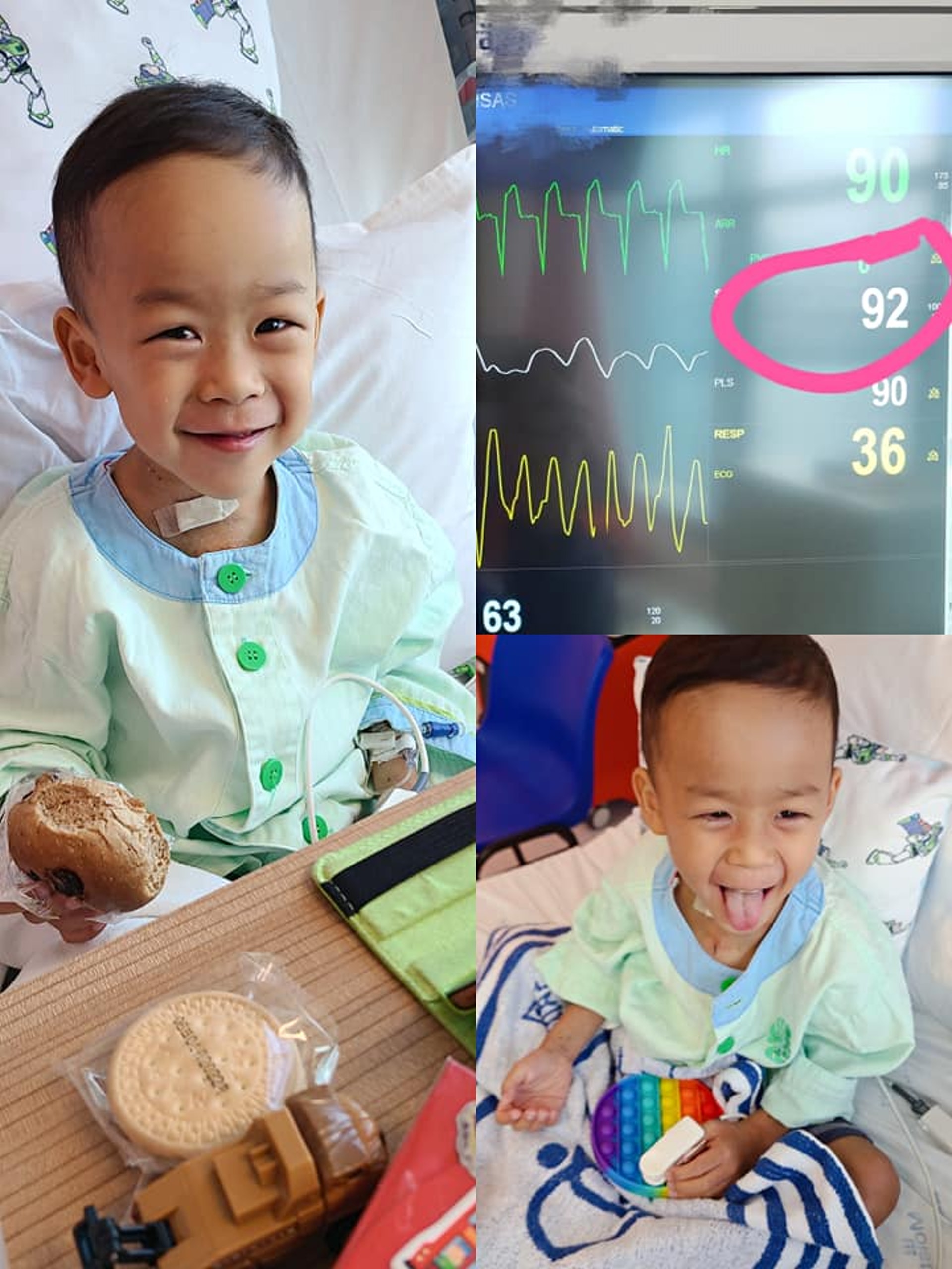 小鐵漢血氧字數達9字頭。(小鐵漢媽媽Facebook) 小鐵漢血氧字數達9字頭。(小鐵漢媽媽Facebook)