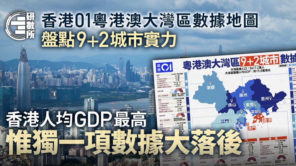 大灣區數據地圖|盤點9+2城市數據 香港人均GDP最高出生率最低 大灣區數據地圖|盤點9+2城市數據 香港人均GDP最高出生率最低