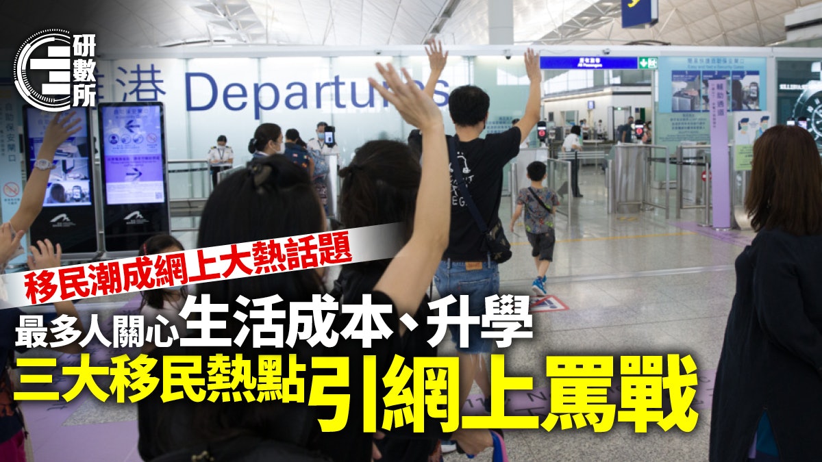 移民潮 網民最關心生活成本 子女升學三大移民熱點惹負評 香港01 研數所