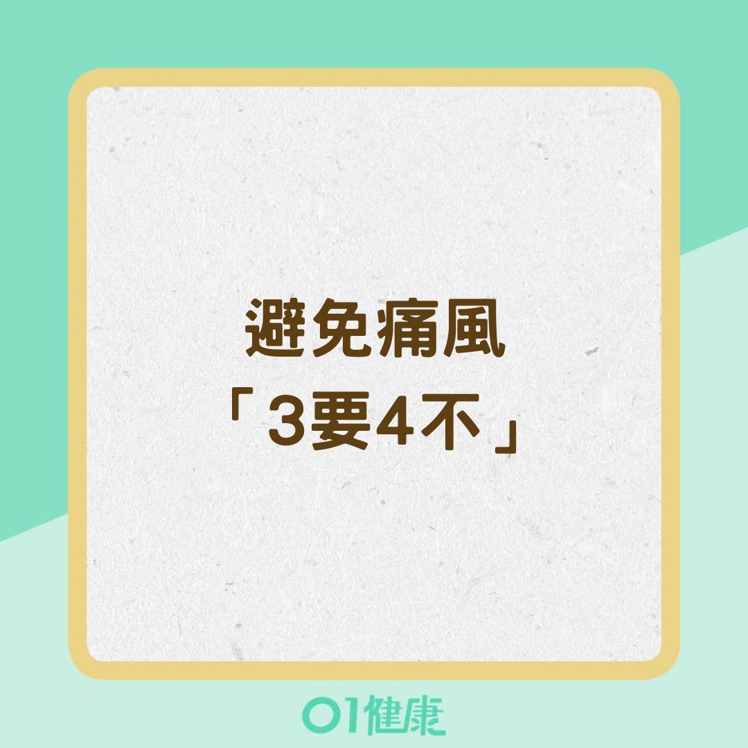 避免痛風「3要4不」（01製圖）