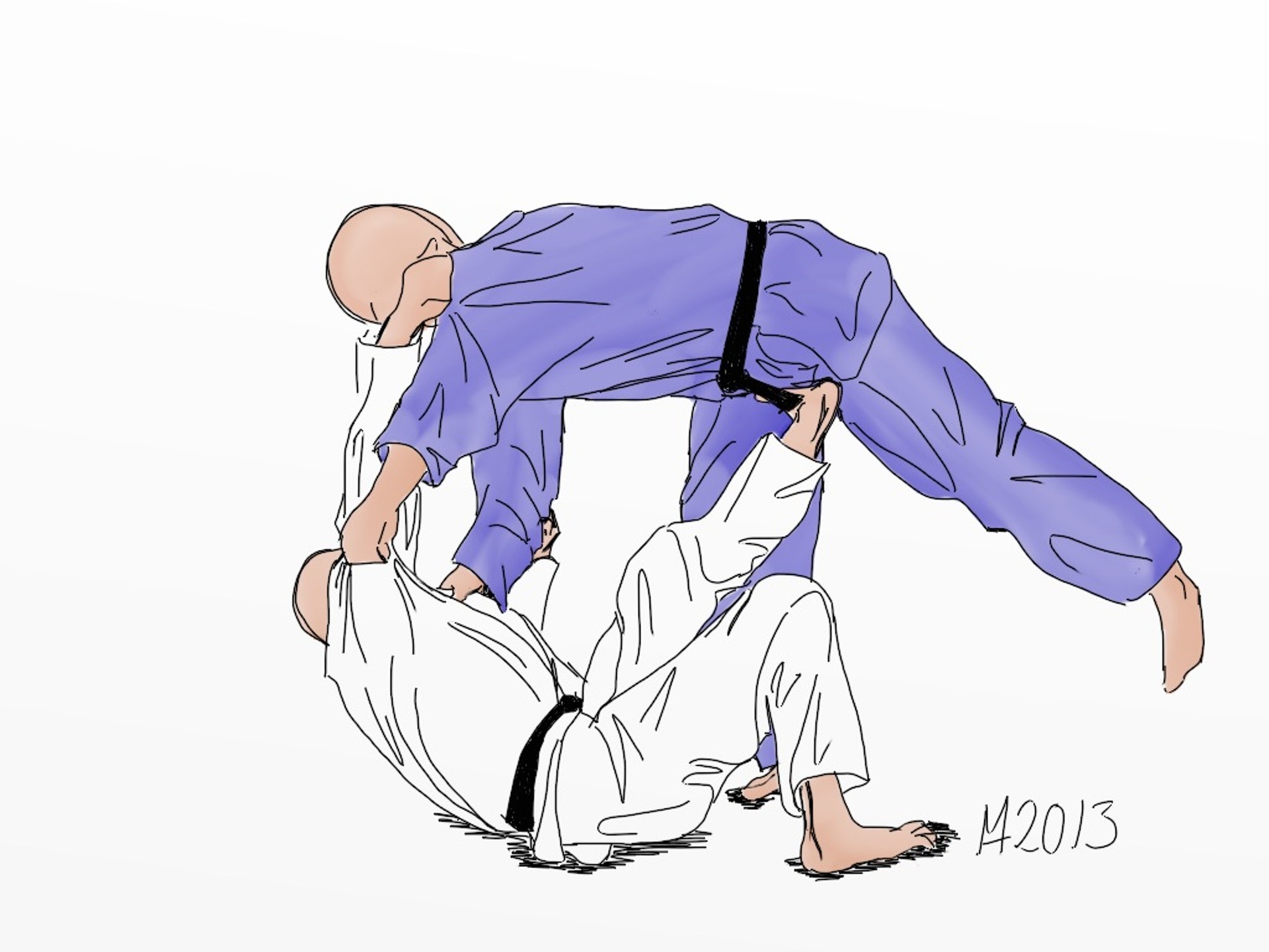 巴投(Tomoe nage)是柔道中極具代表性的捨身技。(圖片擷取自:Wiki) 巴投(Tomoe nage)是柔道中極具代表性的捨身技。(圖片擷取自:Wiki)
