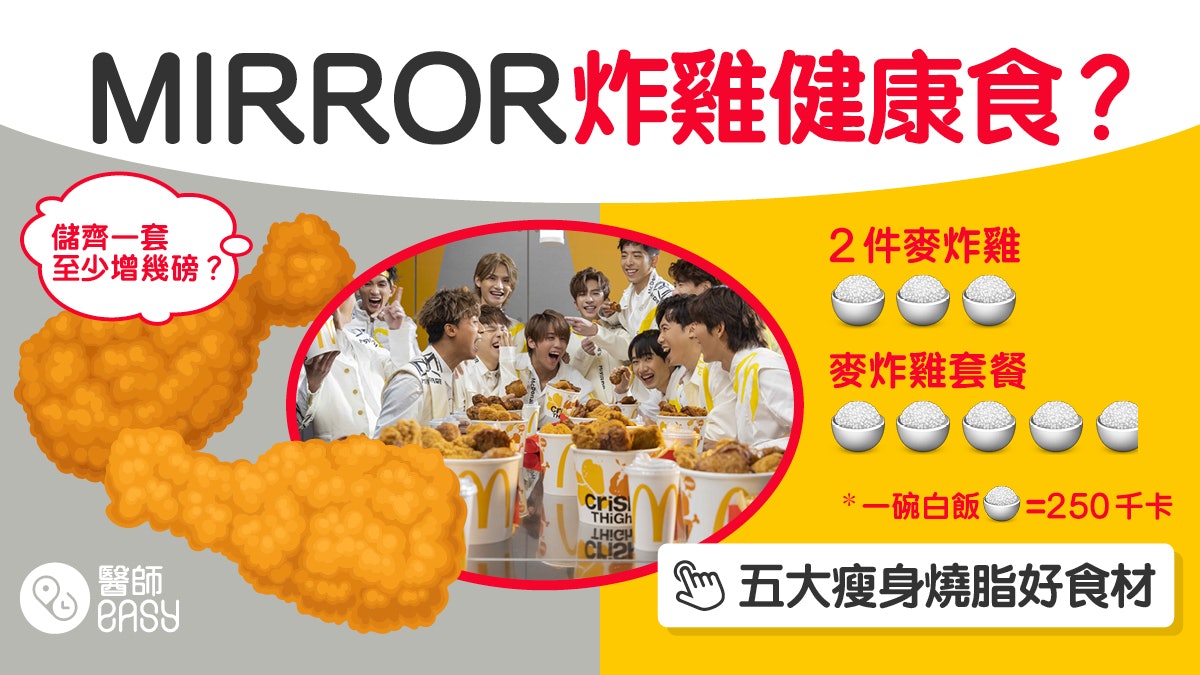 MIRROR炸雞|套餐熱量=逾4豌飯 需6小時瑜伽消耗點食先健康? MIRROR炸雞|套餐熱量=逾4豌飯 需6小時瑜伽消耗點食先健康?