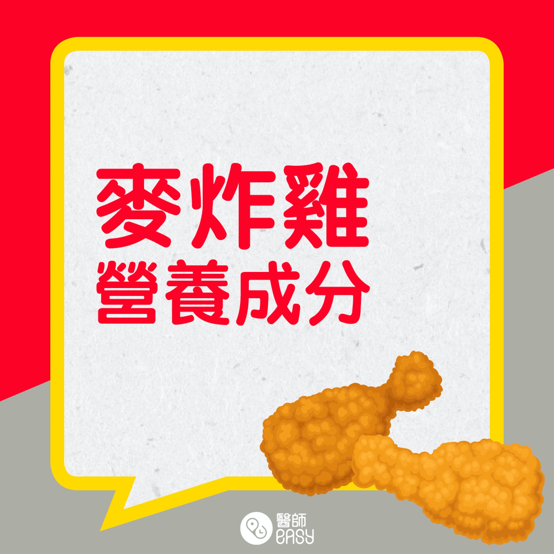 麥炸雞營養成份。(醫師easy製圖) 麥炸雞營養成份。(醫師easy製圖)
