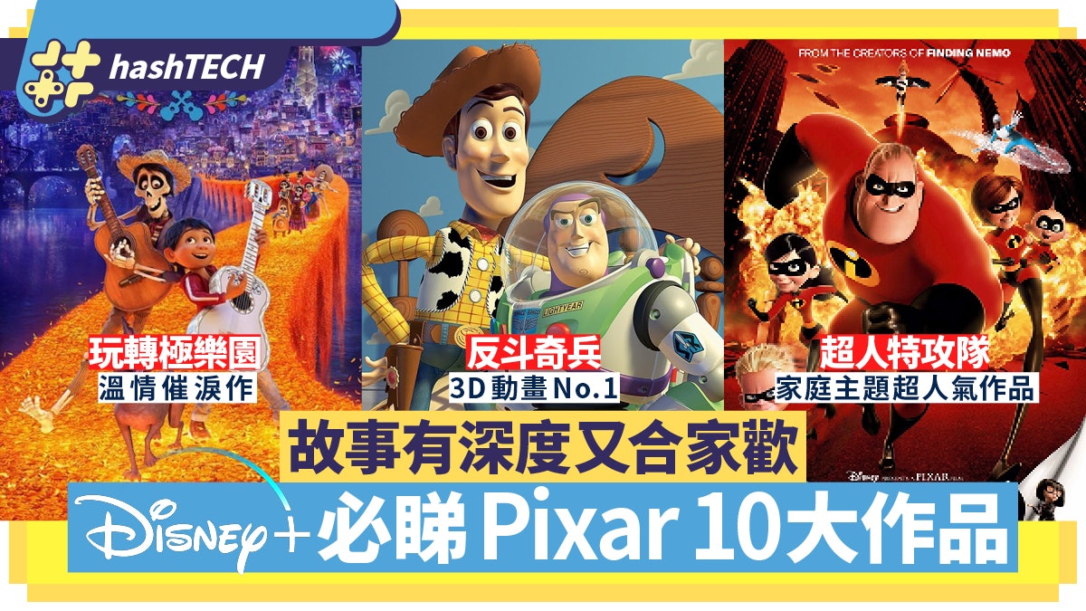 Disney+上線|Pixar必睇10大作品 反斗奇兵/超人特攻隊齣齣佳作 Disney+上線|Pixar必睇10大作品 反斗奇兵/超人特攻隊齣齣佳作