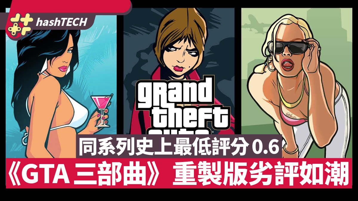 《GTA三部曲》重製版劣評如潮 評分低見0.6成系列史上評價最差 《GTA三部曲》重製版劣評如潮 評分低見0.6成系列史上評價最差