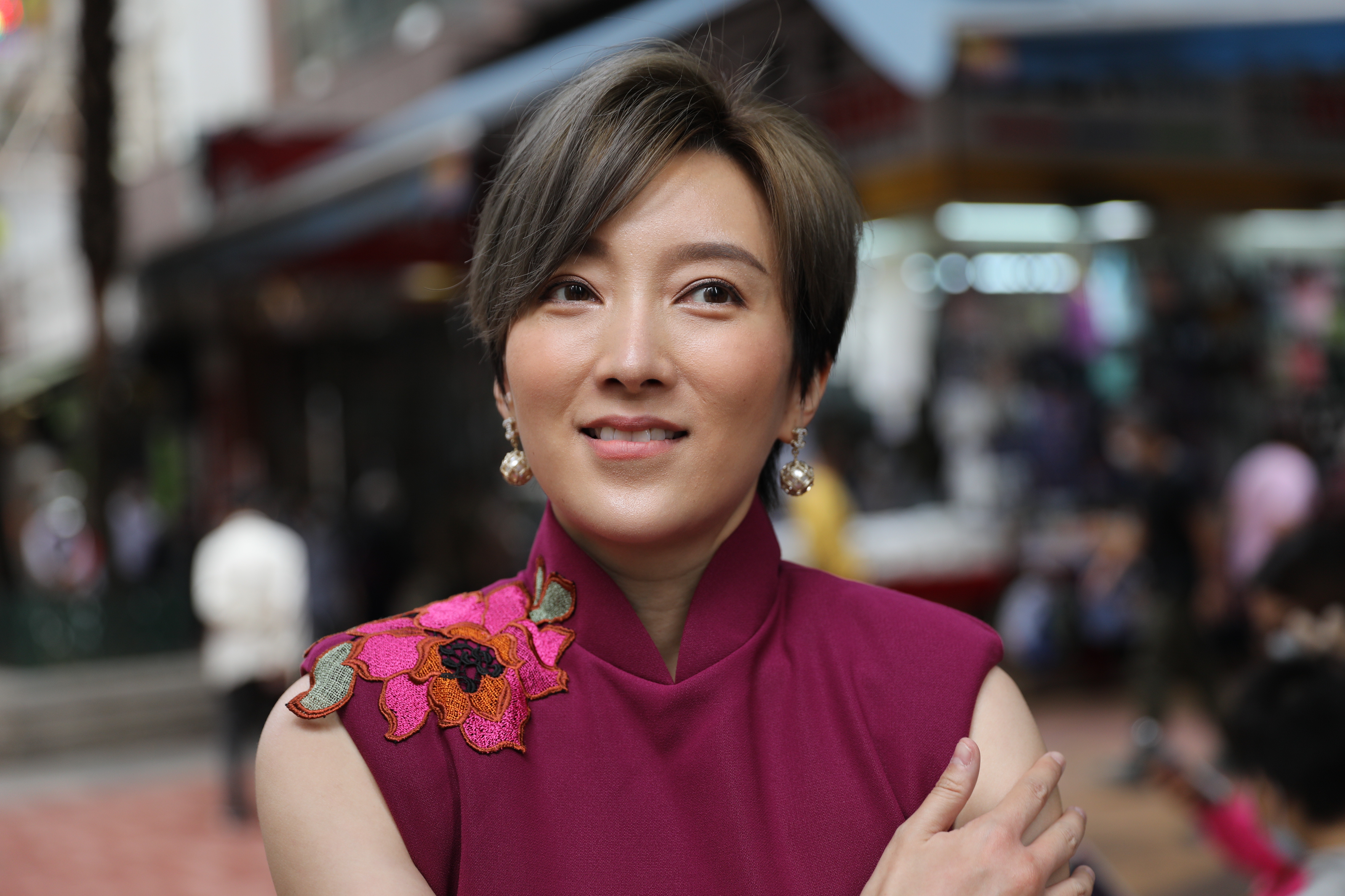 李松蔓近日為無綫新劇《隱形戰隊》開工拍打戲，打到周身酸痛。（葉兆康攝）