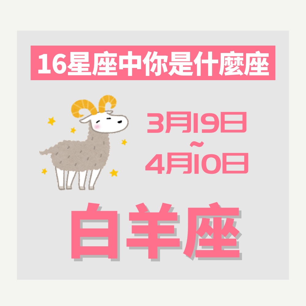 16個星座你是哪一個（HK01製圖）