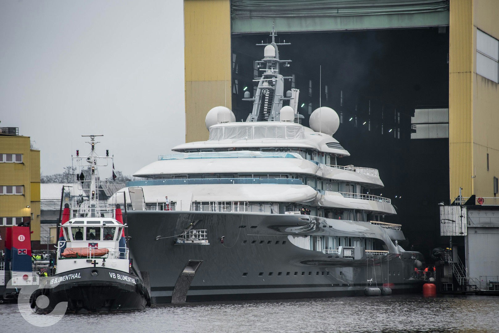 超級遊艇飛天狐狸（Flying Fox）的出廠照。（Source：Tom van Oossanen、SuperYacht Times）