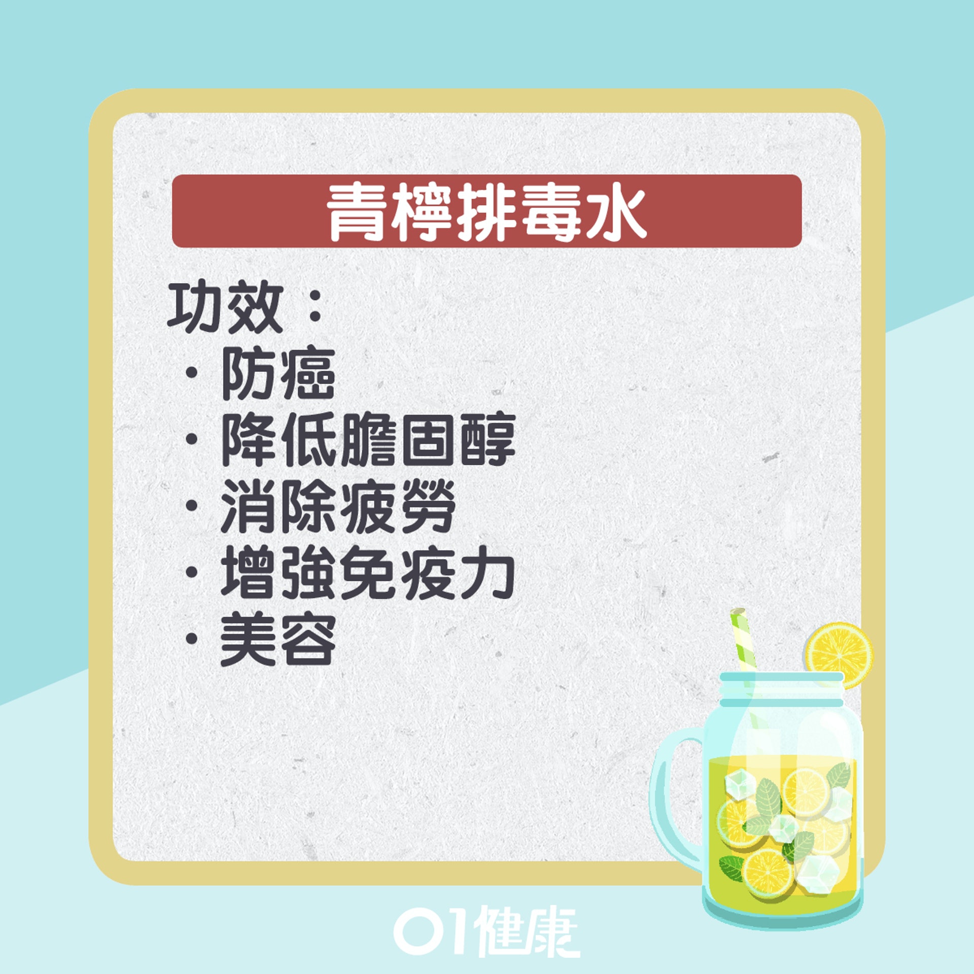 排毒水食譜。(01製圖) 排毒水食譜。(01製圖)