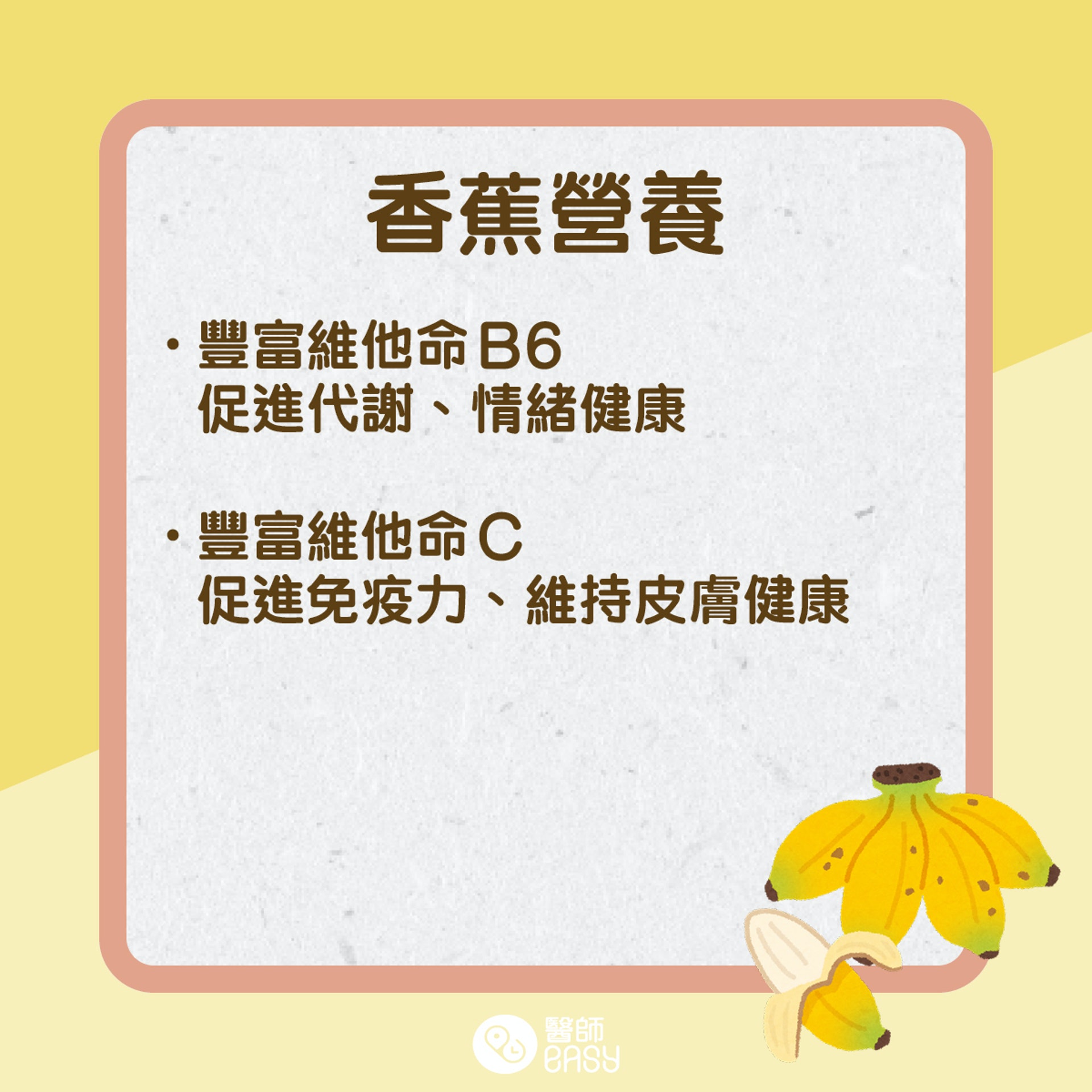 香蕉營養知多啲。(醫師Easy製圖) 香蕉營養知多啲。(醫師Easy製圖)