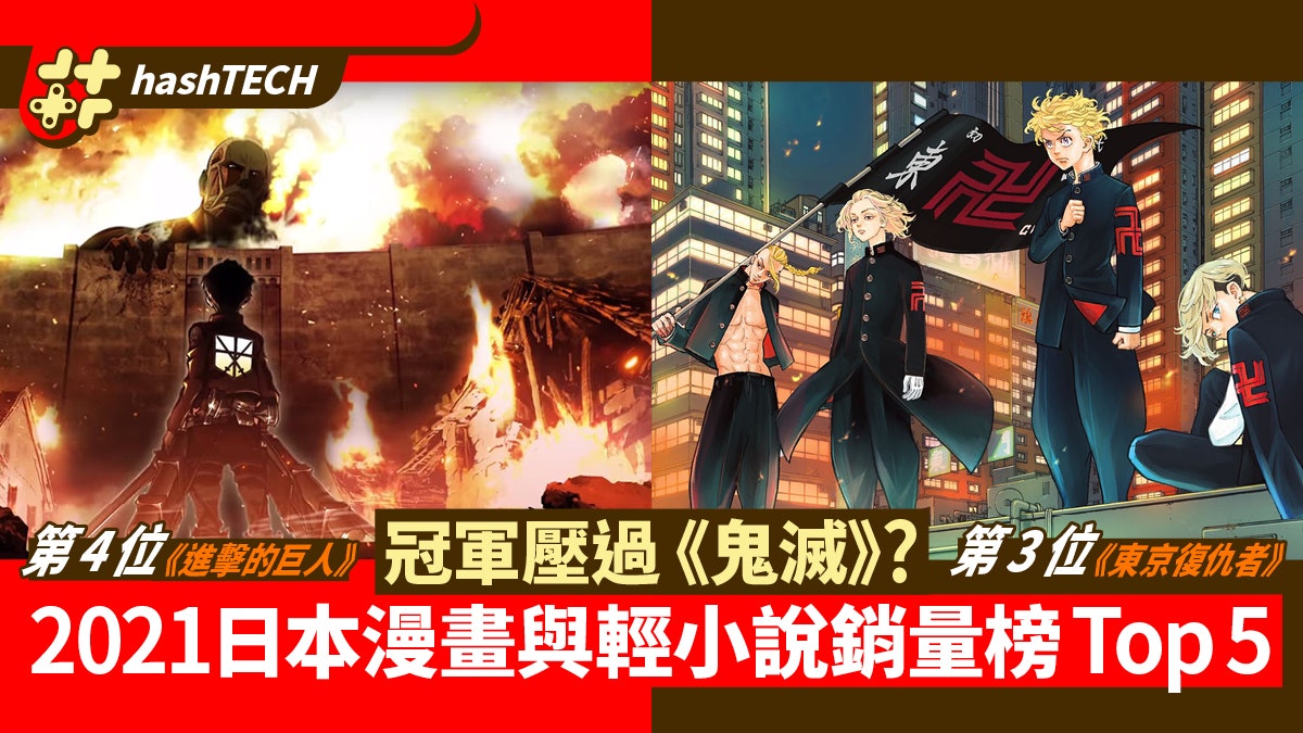 鬼滅之刃 仍穩佔第二位21年日本漫畫與輕小說銷量榜top 5 鬼滅之刃 仍穩佔第二位21年日本漫畫與輕小說銷量榜top 5
