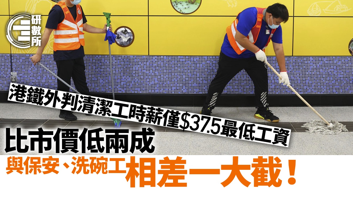 MTR revealed that the minimum wage for outsourcers to hire cleaners is 20 less than the average