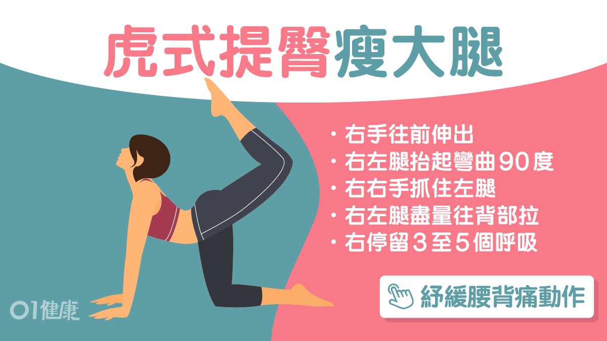 瑜伽動作|虎式防駝背塑臀瘦大腿 4步驟增下身肌力長者都適用 瑜伽動作|虎式防駝背塑臀瘦大腿 4步驟增下身肌力長者都適用