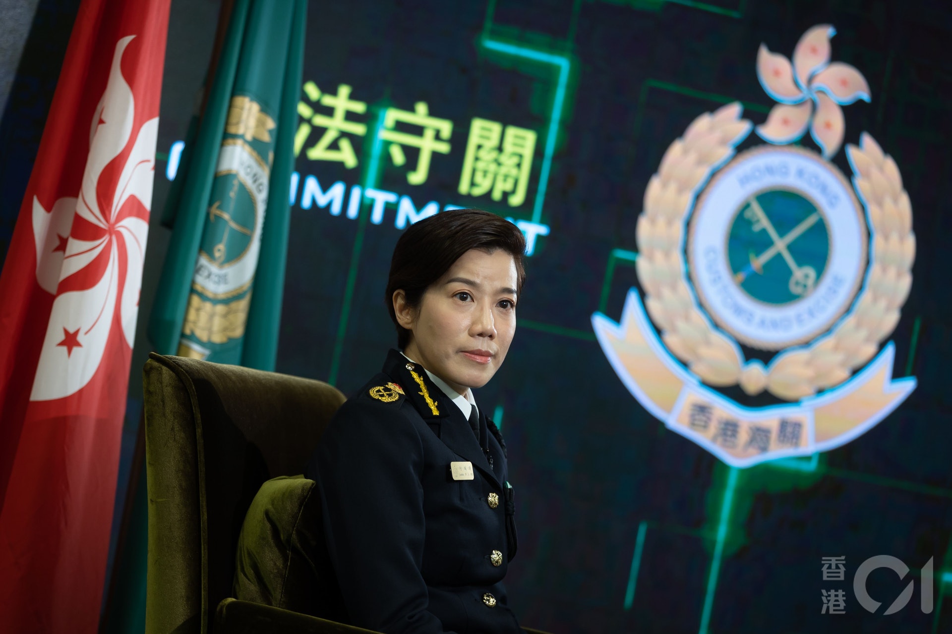 何珮珊於10月21日獲委任為海關首位女關長。(廖雁雄攝) 何珮珊於10月21日獲委任為海關首位女關長。(廖雁雄攝)