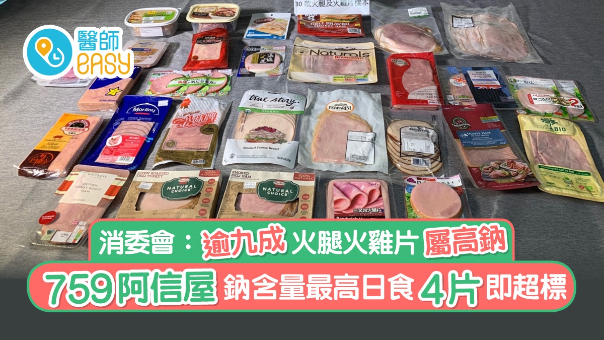 消委會｜逾九成火腿火雞片屬高鈉 阿信屋鈉含量最高日食4片即超標