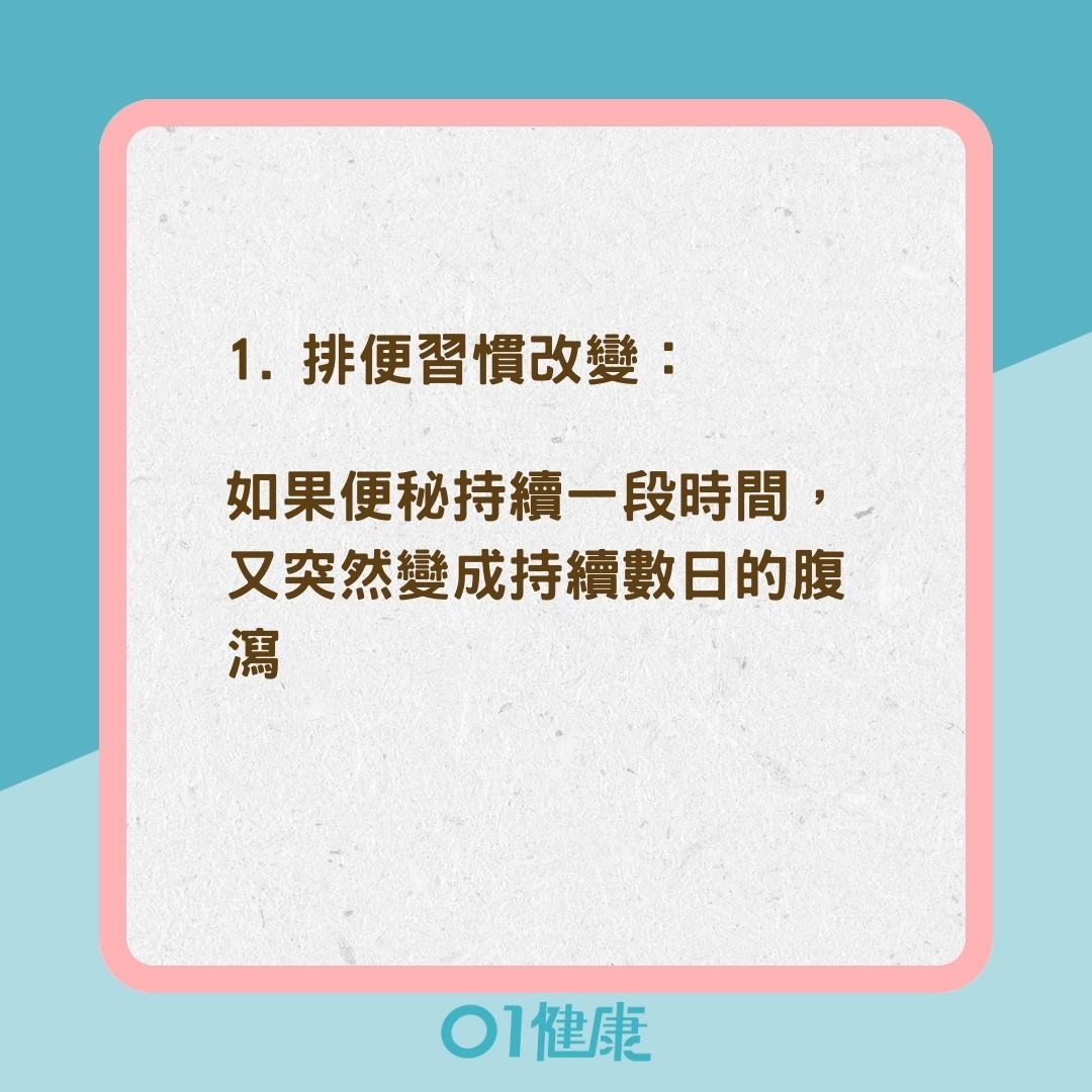 大腸直腸癌的常見癥兆（01製圖）