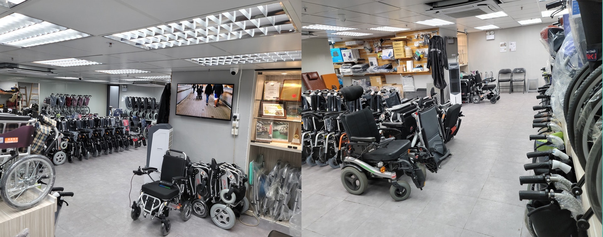 鉑康擁有一個超過3000呎的陳列室，陳列出各種輪椅配件以及從世界各地的原廠嚴選的優質輪椅產品。（圖片：鉑康）