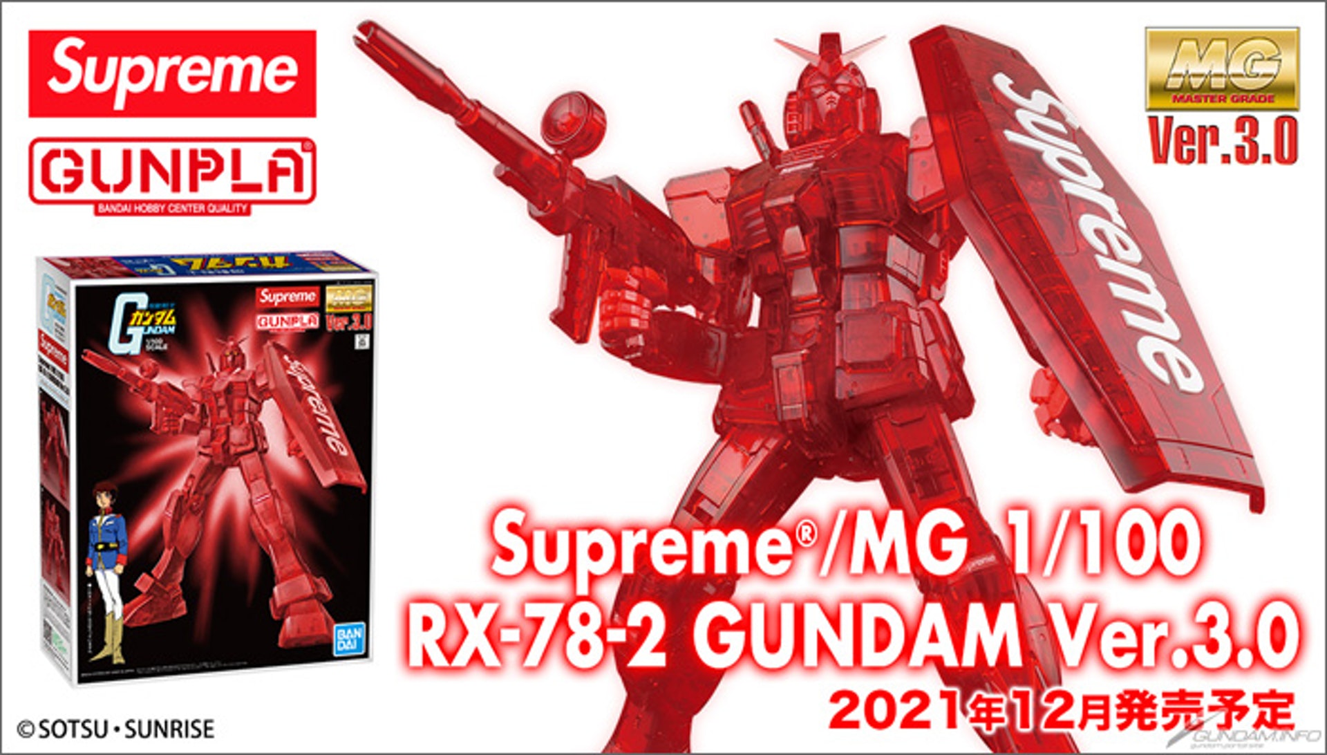 ☆ Supreme MG 1/100 RX-78-2 GUNDAM Ver.3.0 Action Figure
