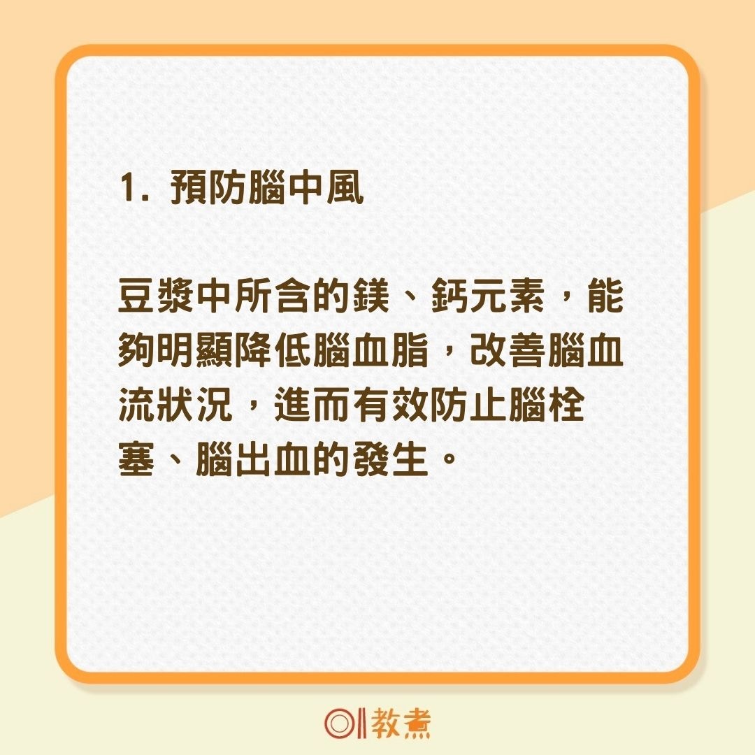 豆漿對身體的4個好處（01製圖）