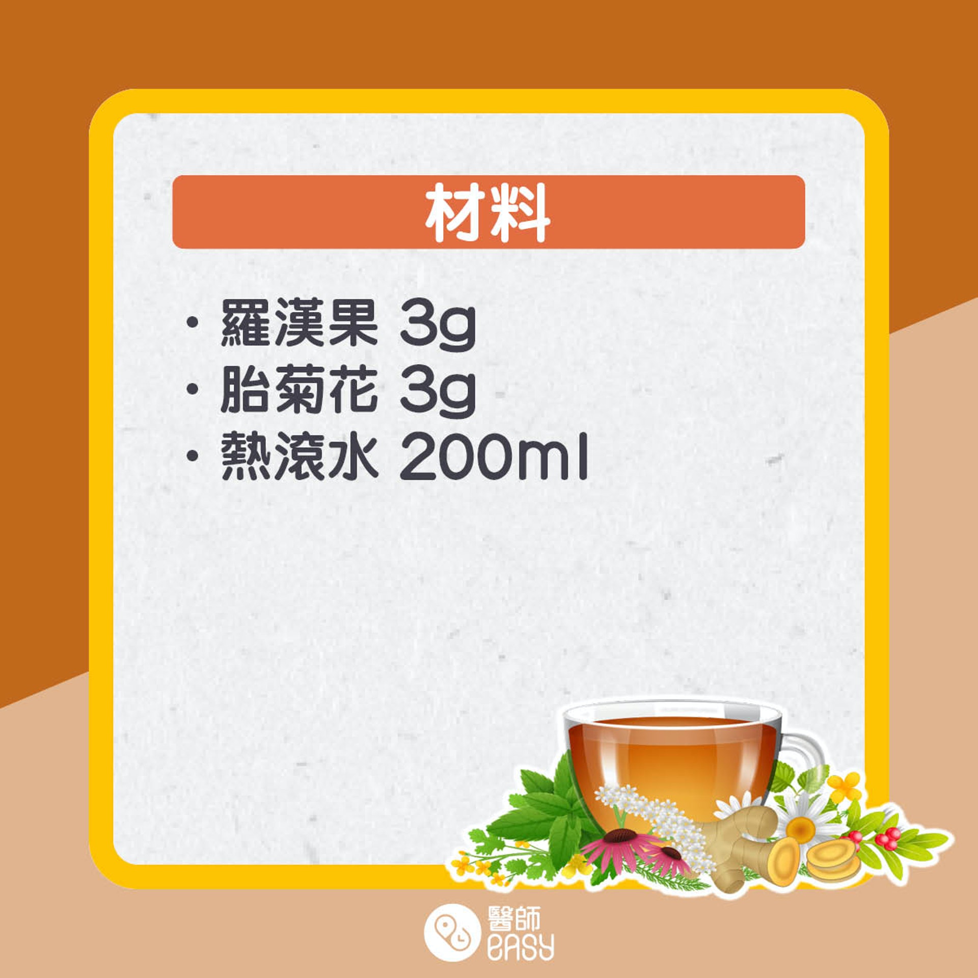 舒緩喉嚨痛茶飲。(01製圖)